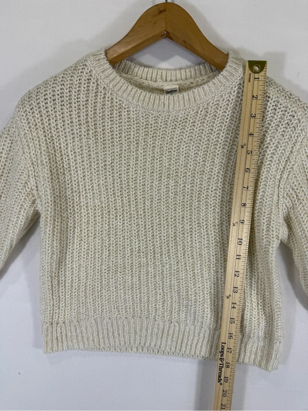 OshKosh B'gosh Cream Ribbed Knit Crew Sweater